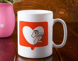 Caneca sinal de amor Libras 