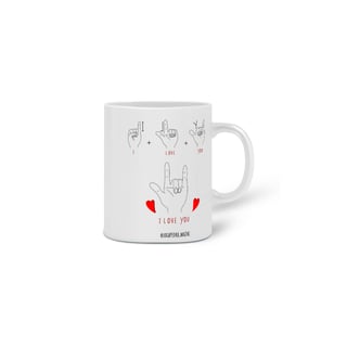 Nome do produto Caneca eu te amo em libras 