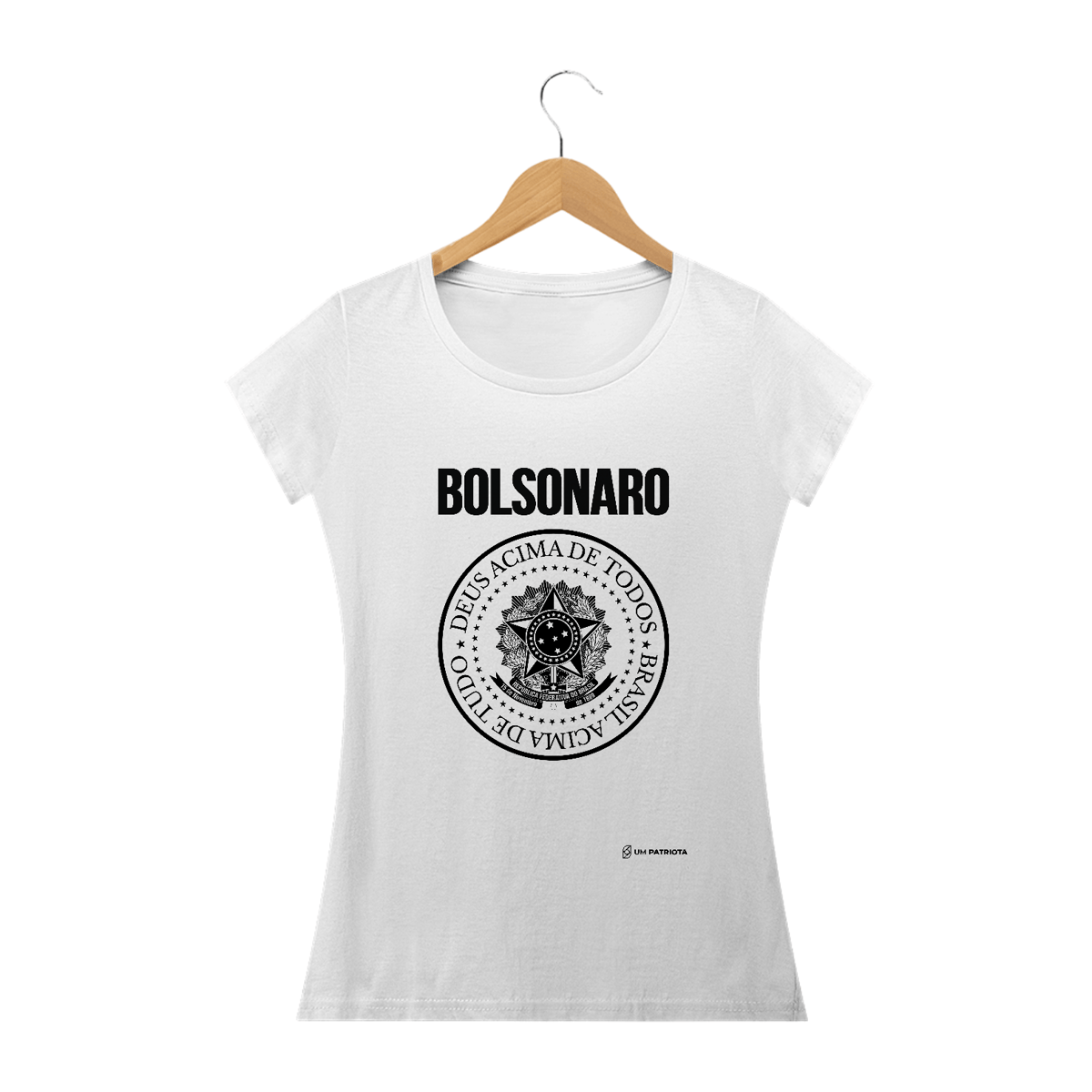 Nome do produto: Camisa Feminina - Brasil Acima de Tudo - Um Patriota