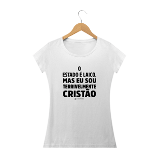 Nome do produtoCamisa Feminina - Terrivelmente Cristão - Um Patriota