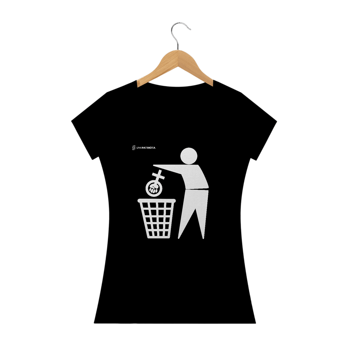 Nome do produto: Camisa Feminina  Lixo Anti Feminista   Um Patriota