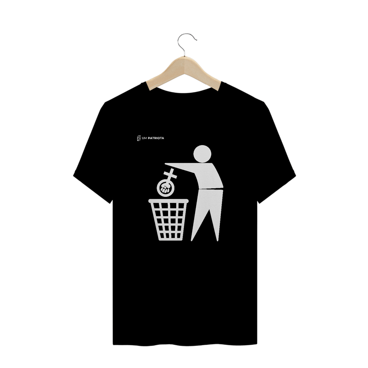Nome do produto: Camisa Masculina Lixo Anti Feminista - Um Patriota