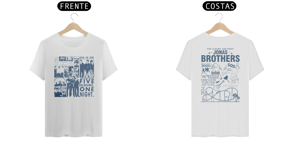 Nome do produto: CAMISA - FIVE ALBUMS | JONAS BROTHERS