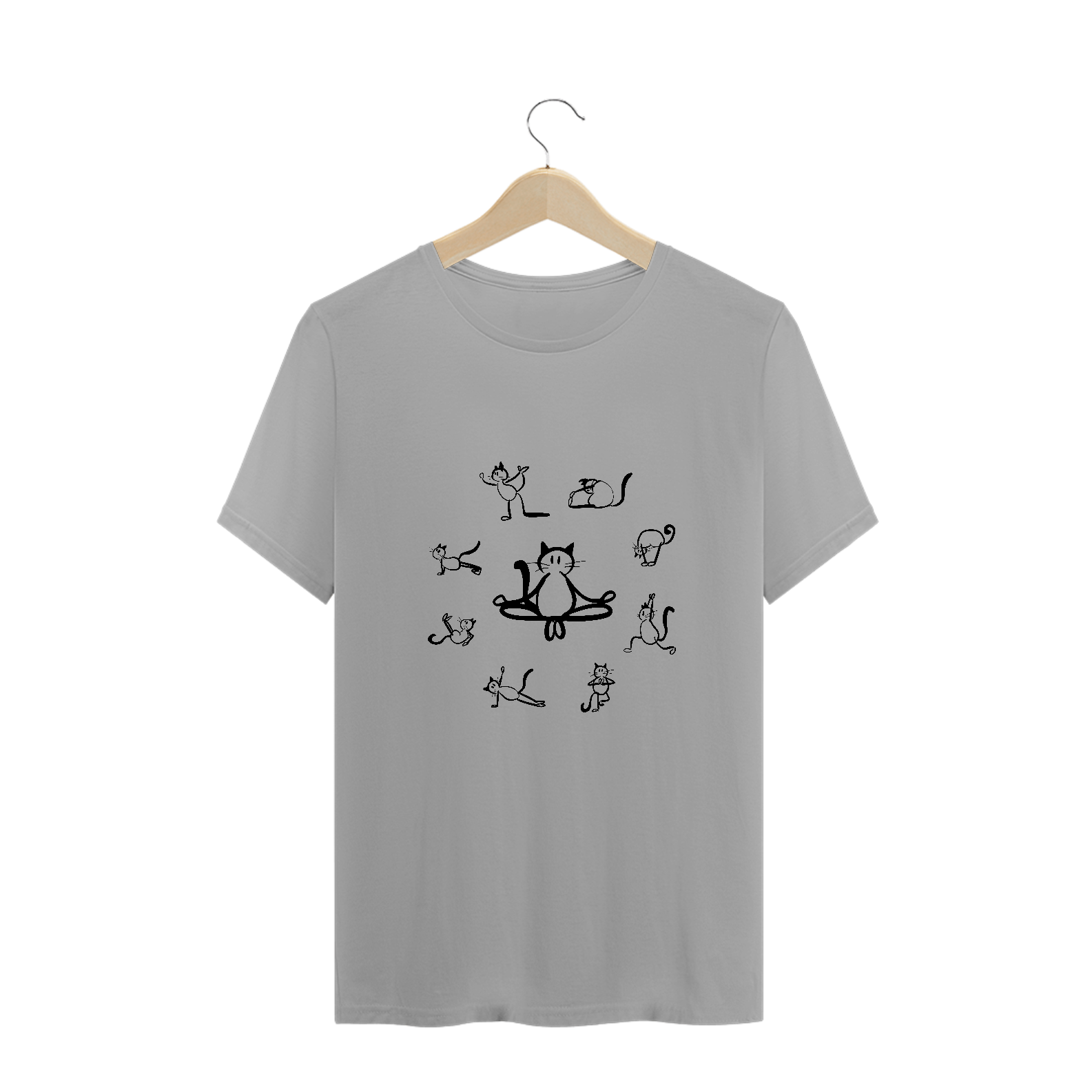 Gatos Yoga (Camiseta versão cinza)