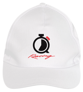 Nome do produto Boné Americano em Brim Quick Racing, aba curva, fecho regulável com pinos e Tamanho único | Logo Q Racing