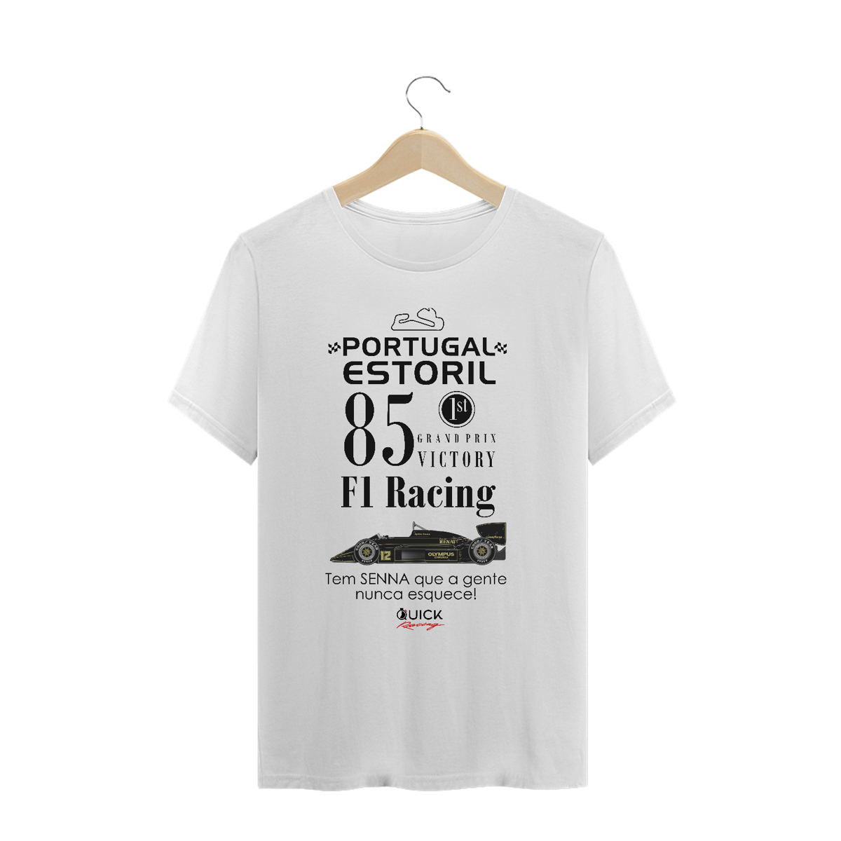 Nome do produto: T-Shirt Prime Quick Racing | Portugal Estoril 1985 -  1ª Vitória na F1