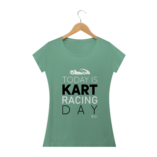 Nome do produto Baby Look Estonada Quick Racing | Today is Kart Racing Day
