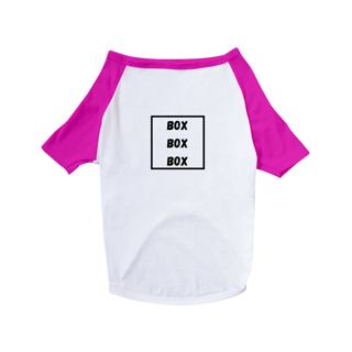 Nome do produto BOX BOX BOX - Camiseta para pet