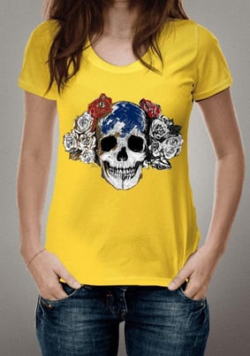 Skull and flowers