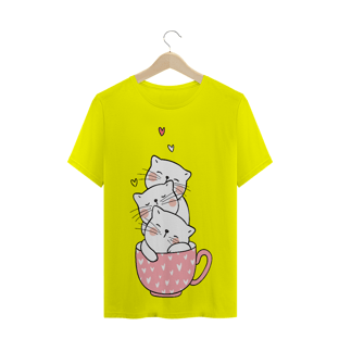 Nome do produtoCamiseta Gatinhos na Xícara (gatos)