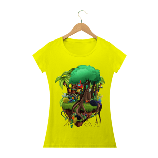 Nome do produtoCamiseta Baby Long Feminina - Ilha Flutuante