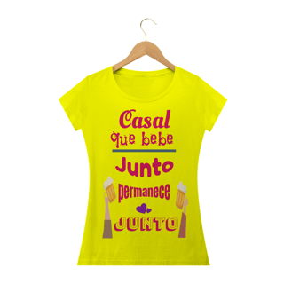 Nome do produto Camiseta Baby Long Quality Estampa Frase Casal que bebe junto permanece junto