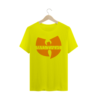 Nome do produtoCamiseta de Malha Quality Wu Tang Clan Logo Texto Tradicional Laranja