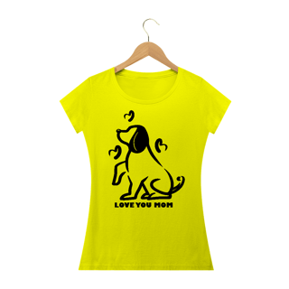 Nome do produto Camiseta Baby Long Quality Estampa Cachorro - Frase Love You Mom