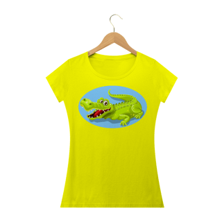 Nome do produto Camiseta Baby Long Feminina Quality Estampa Jacaré Sorrindo