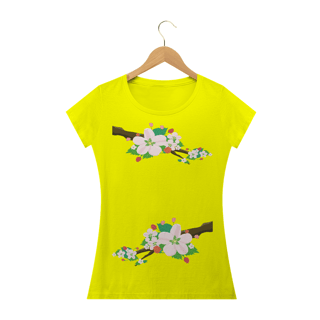 Nome do produto Camiseta Baby Long Quality Estampa Galho com Flores