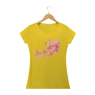 Nome do produto Camiseta Baby Long Estonada Feminina Estampa Flores Espalhadas