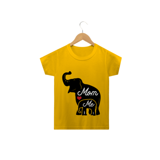 Nome do produto Camiseta Classic Infantil Estampa Elefante Frase Mom Me