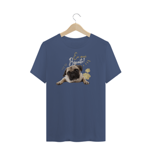 Nome do produtoCamiseta Pug - Eu ouvi biscoito? - Premium Estonada