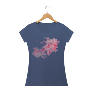 Nome do produto Camiseta Baby Long Estonada Feminina Estampa Flores Espalhadas