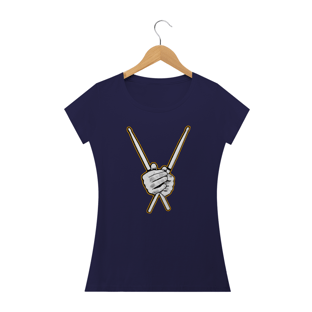 Nome do produtoCamiseta feminina Mãos e baquetas