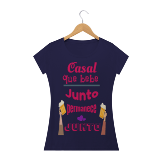 Nome do produto Camiseta Baby Long Quality Estampa Frase Casal que bebe junto permanece junto