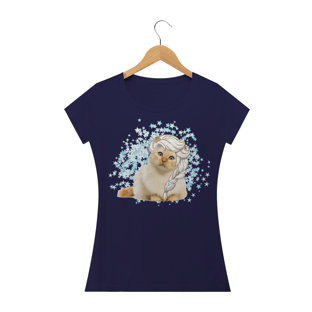 Nome do produtoCamiseta Feminina Elsa Gato!