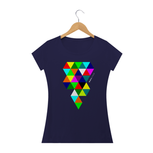 Nome do produtoTriângulos Coloridos, Camiseta Feminina, Bluza.com.br