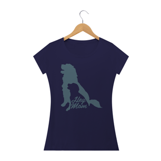 Nome do produto Camiseta Baby Long Quality Estampa Cachorro - Frase Hey Mom