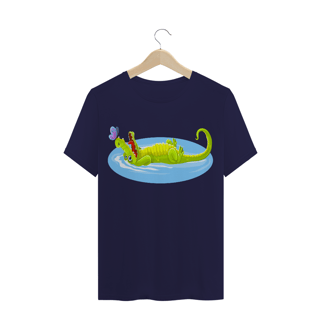Nome do produto Camiseta Quality Masculina Estampa Jacaré Relaxando na Água