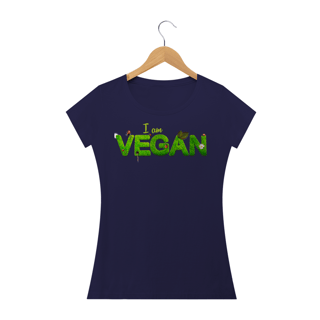 Nome do produto Camiseta Baby Long Quality Estampa Frase I am VEGAN