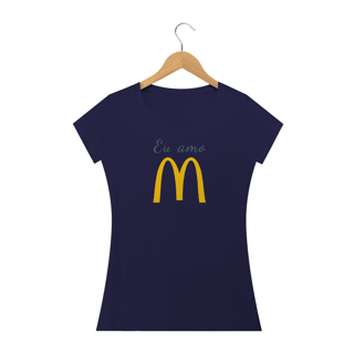 Nome do produto Camiseta Baby Long Quality Estampa Frase Eu amo McDonald's