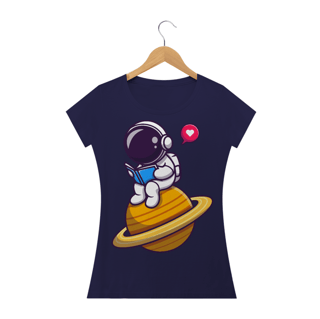Nome do produto Camiseta Baby Long Quality Estampa Astronauta Lendo