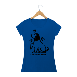 Nome do produto Camiseta Baby Long Quality Estampa Cachorro - Frase Love You Mom