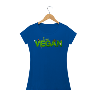 Nome do produto Camiseta Baby Long Quality Estampa Frase I am VEGAN
