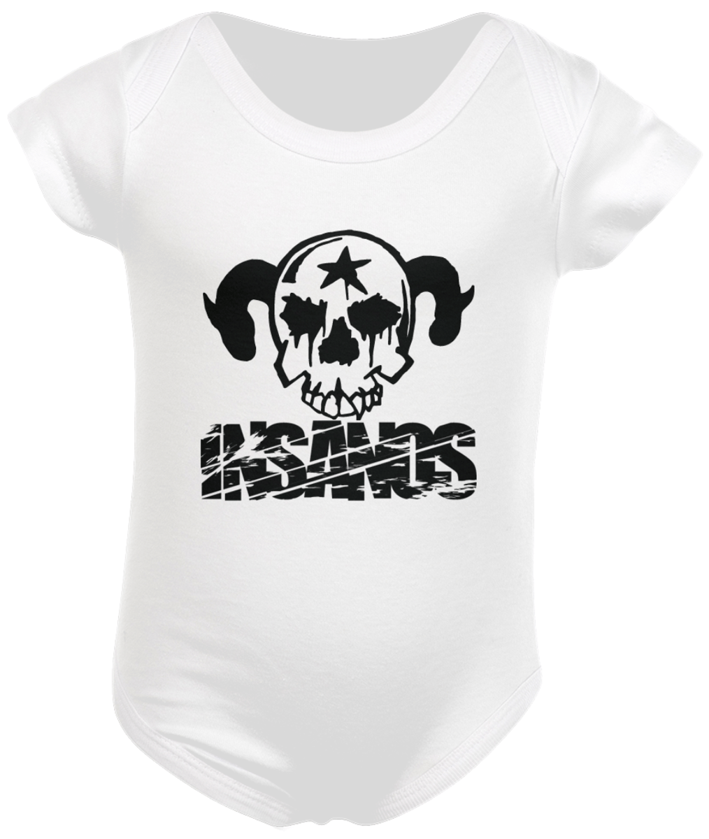 Nome do produto: Body Infantil Caveira Insanos Logo Preto