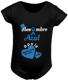 Nome do produto  Body Infanti Preto - Novembro Azul