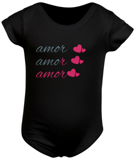 Nome do produto Body Infantil Feminino Estampa Frase - Amor Amor Amor