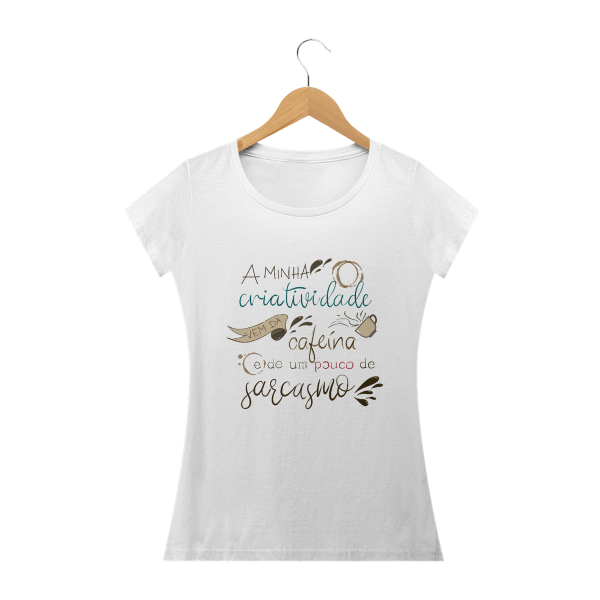 Nome do produto: Camiseta Café e Sarcasmo