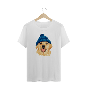 Dog with Blue Knit Cap