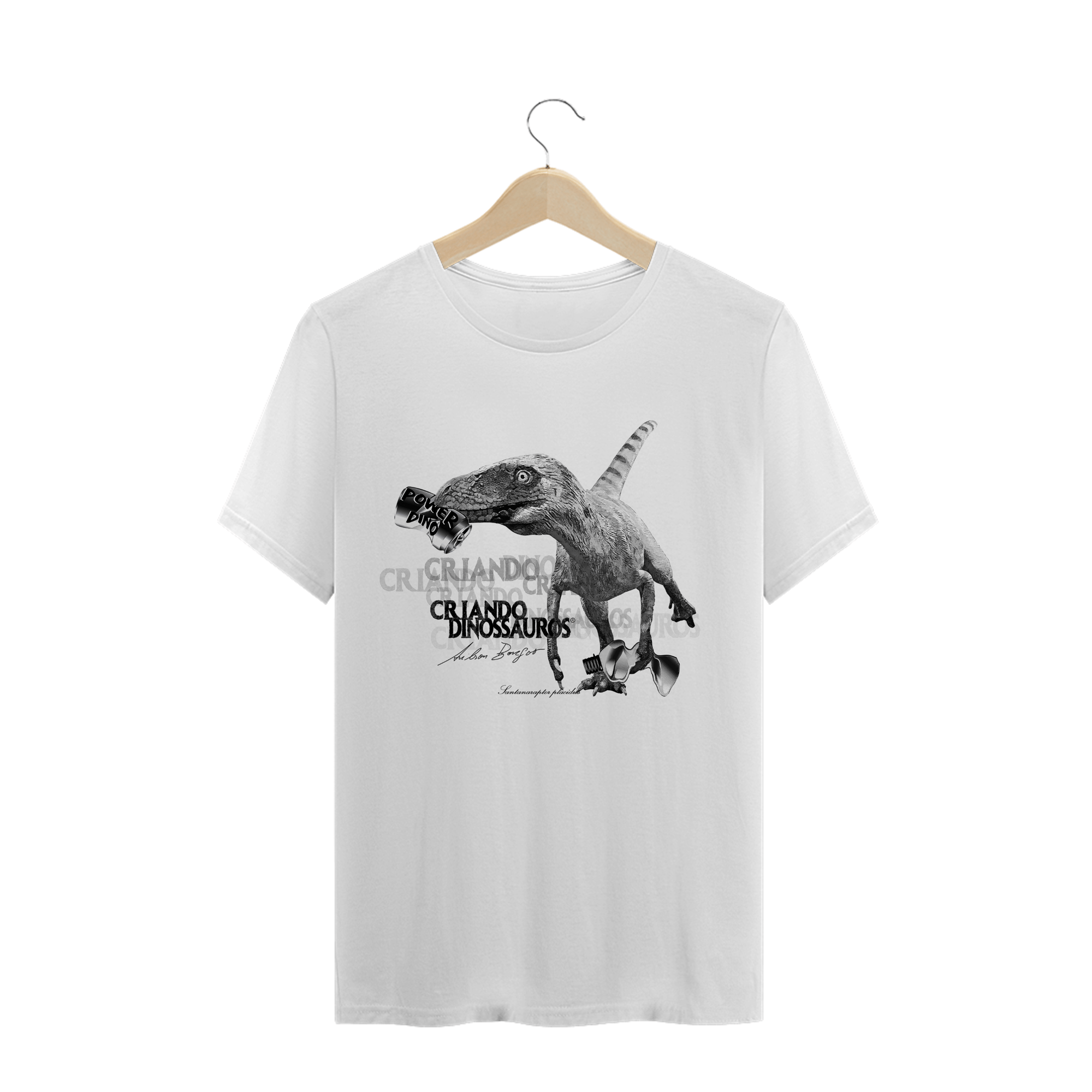 Camiseta Dinossauro Santanaraptor Branca