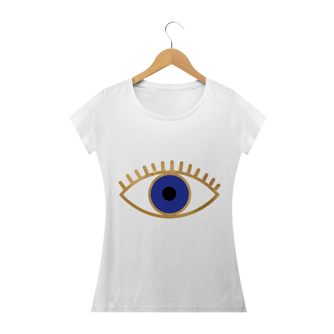 Nome do produto: Baby Look - Olho Grego - Cilios - Dourado