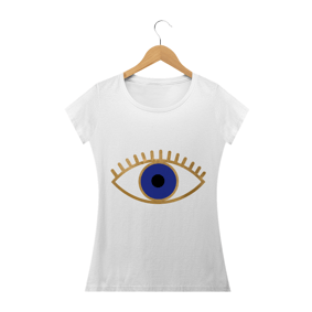 Baby Look - Olho Grego - Cilios - Dourado