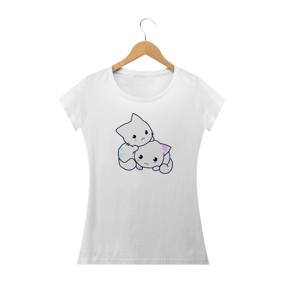 Camisa Feminina Gatos Fofos +Cores