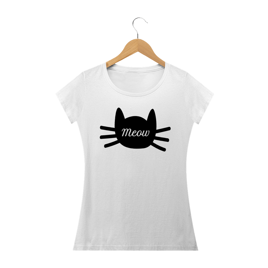 Nome do produto: Camisa Feminina Branca Gato +Cores