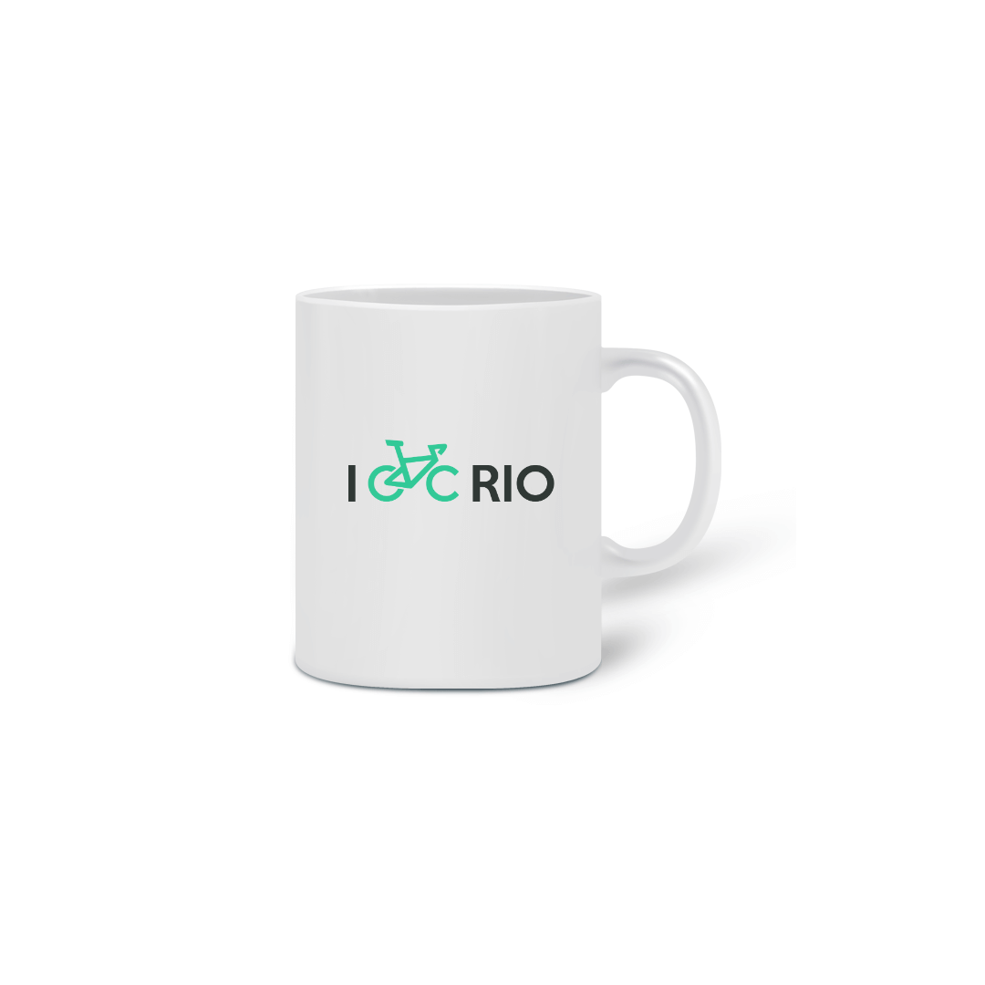 Caneca de Cerâmica Branca I Bike Rio