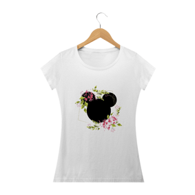 Camiseta baby look Mickey florido