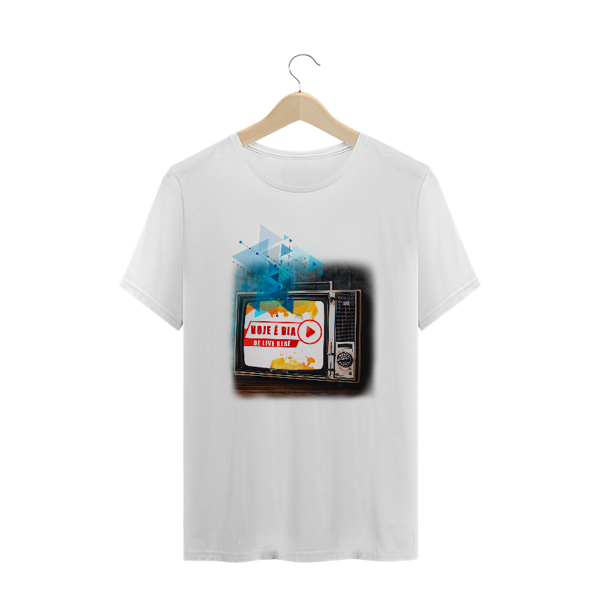 Nome do produto: Camiseta Hoje é dia de live bebê - branca, preta, vermelha, azul marinho,laranja.