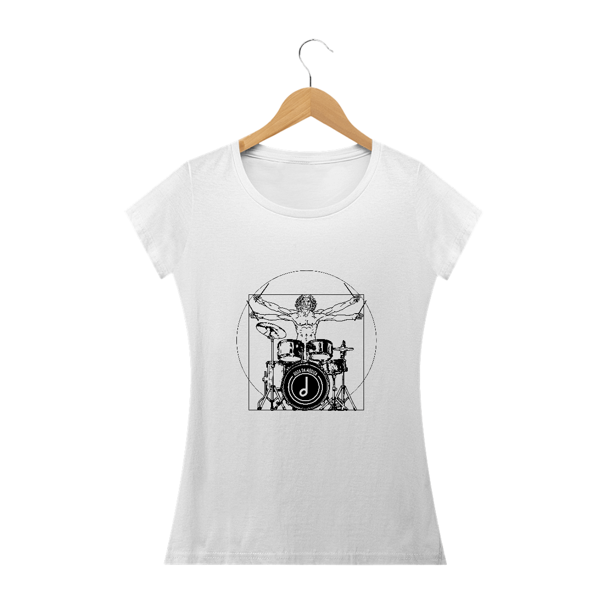 Nome do produto: Baby Look Drummer Four - branca, azul royal, vermelha, amarela, verde, laranja.