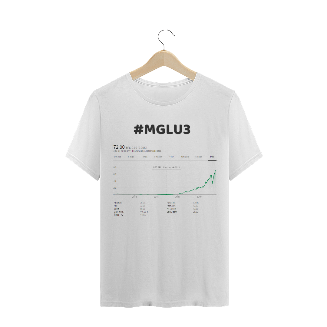 Nome do produto: Camiseta Quality -  #MGLU3 Cotação histórica 1.1